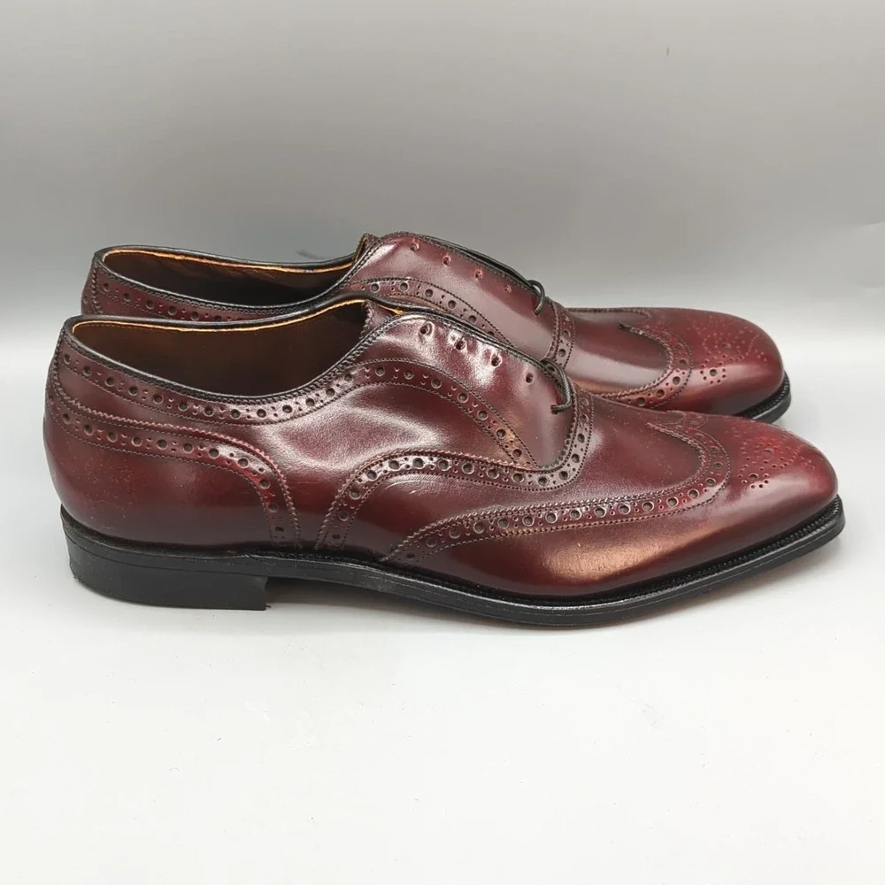 NIB Johnston & Murphy Made in USA Burgundy Wingtip Dress Shoes 10.5 C Vintage